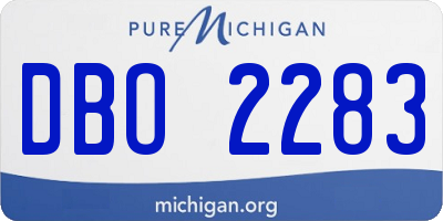MI license plate DBO2283