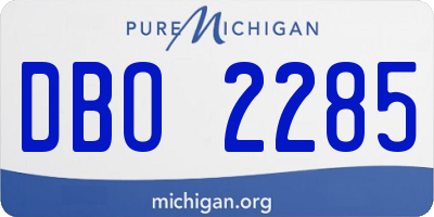 MI license plate DBO2285