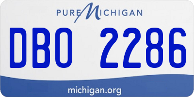 MI license plate DBO2286
