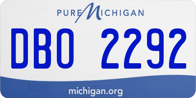 MI license plate DBO2292