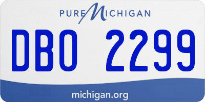 MI license plate DBO2299