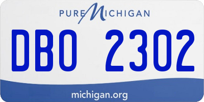 MI license plate DBO2302