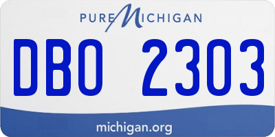 MI license plate DBO2303