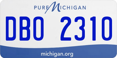 MI license plate DBO2310