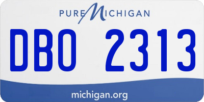 MI license plate DBO2313