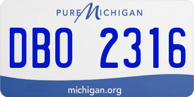 MI license plate DBO2316