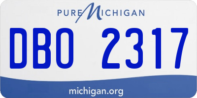 MI license plate DBO2317