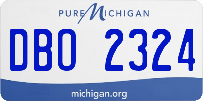 MI license plate DBO2324