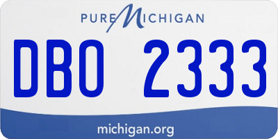 MI license plate DBO2333
