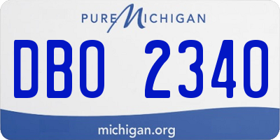 MI license plate DBO2340