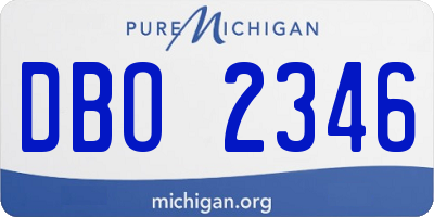 MI license plate DBO2346