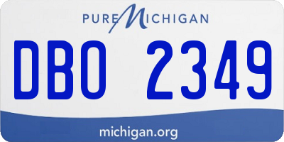 MI license plate DBO2349