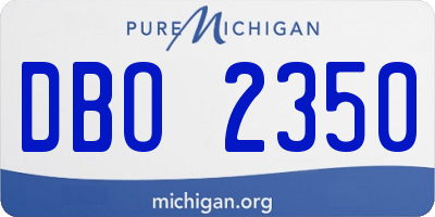 MI license plate DBO2350