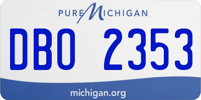 MI license plate DBO2353