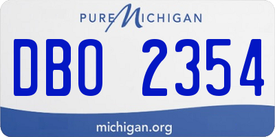 MI license plate DBO2354