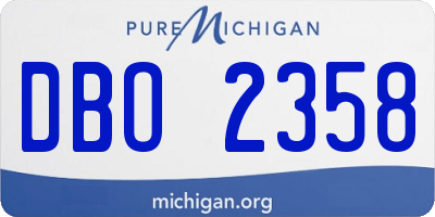 MI license plate DBO2358