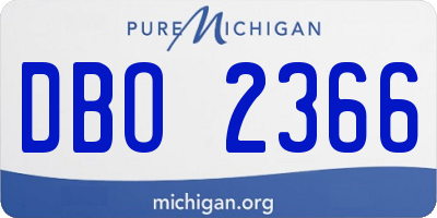 MI license plate DBO2366