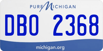 MI license plate DBO2368