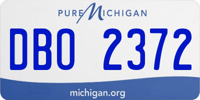 MI license plate DBO2372