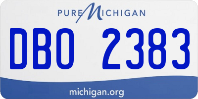 MI license plate DBO2383