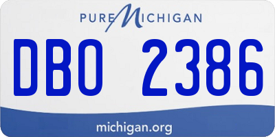 MI license plate DBO2386