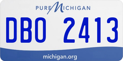 MI license plate DBO2413