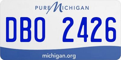MI license plate DBO2426