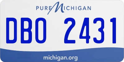MI license plate DBO2431