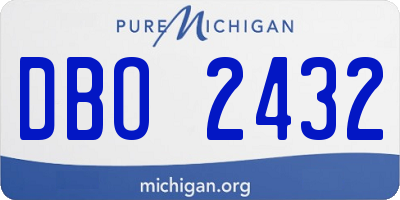 MI license plate DBO2432