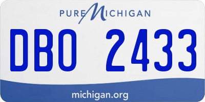 MI license plate DBO2433