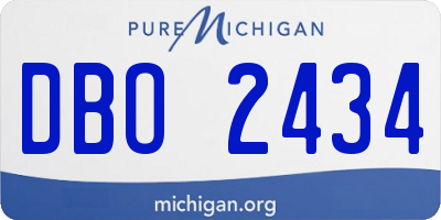 MI license plate DBO2434