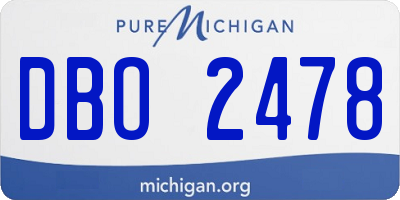 MI license plate DBO2478