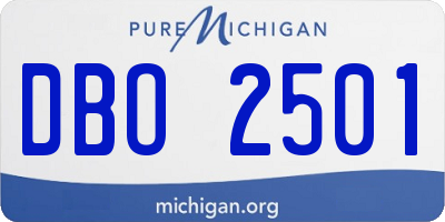 MI license plate DBO2501