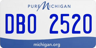MI license plate DBO2520