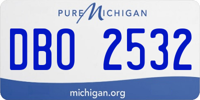 MI license plate DBO2532