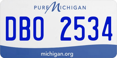 MI license plate DBO2534