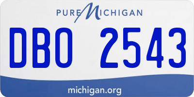 MI license plate DBO2543