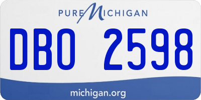 MI license plate DBO2598