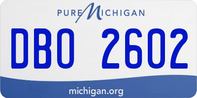 MI license plate DBO2602