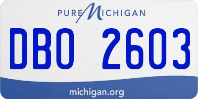 MI license plate DBO2603