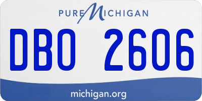 MI license plate DBO2606