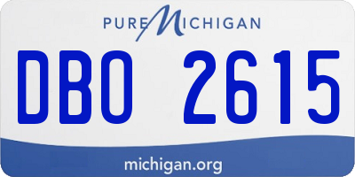 MI license plate DBO2615