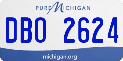 MI license plate DBO2624