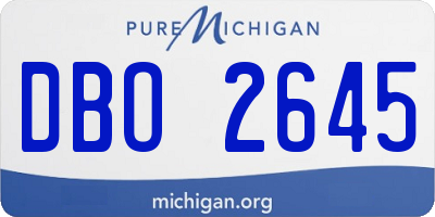 MI license plate DBO2645
