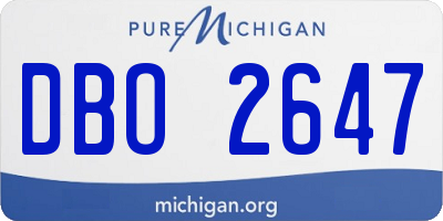 MI license plate DBO2647