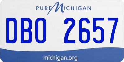 MI license plate DBO2657