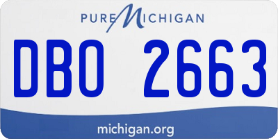 MI license plate DBO2663