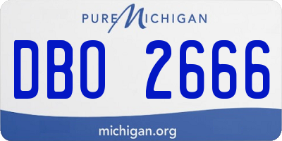 MI license plate DBO2666