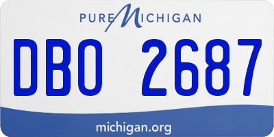 MI license plate DBO2687