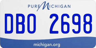 MI license plate DBO2698